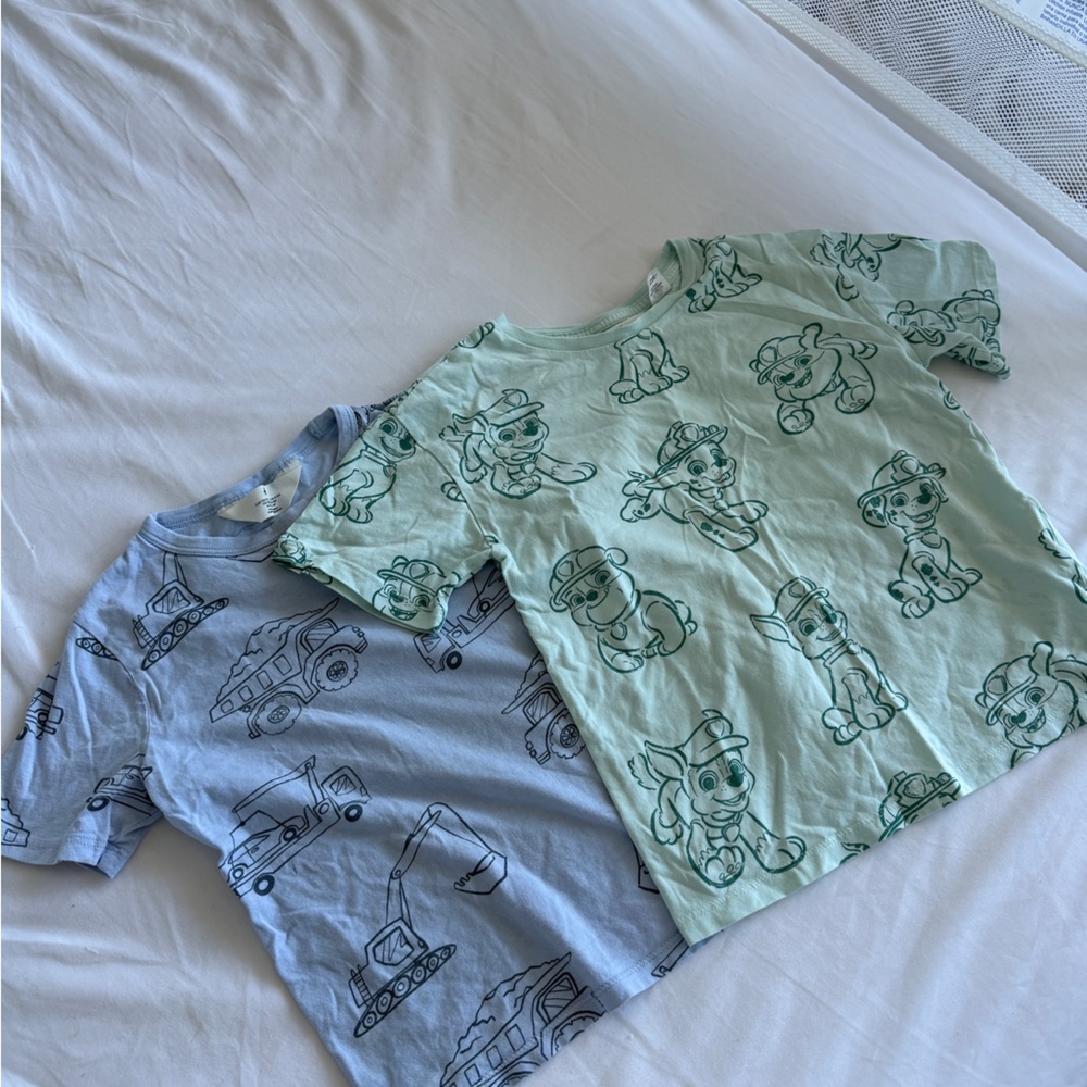 H&M Paw Patrol and Construction Truck boy T shirts bundle 5T